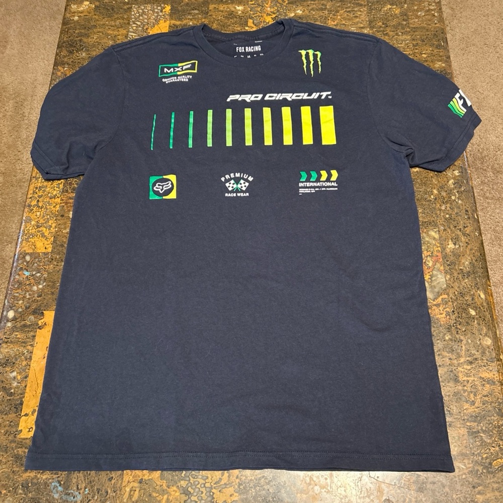 FOX RACING MENS PRO CIRCUIT SS PREMIUM TEE, SIZE Large Blue EUC